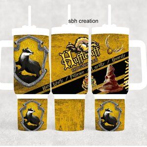 40oz Hufflepuff Harry Potter stanley Quencher style insulated Tumbler